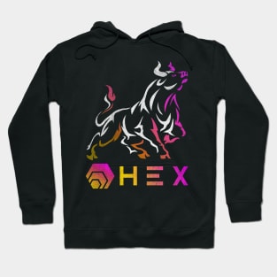 Vintage Bull Market HEX Coin To The Moon Crypto Token Cryptocurrency Wallet Birthday Gift For Men Women Kids Hoodie